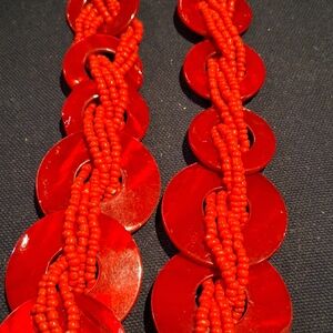 Vibrant Red Beaded Necklace
